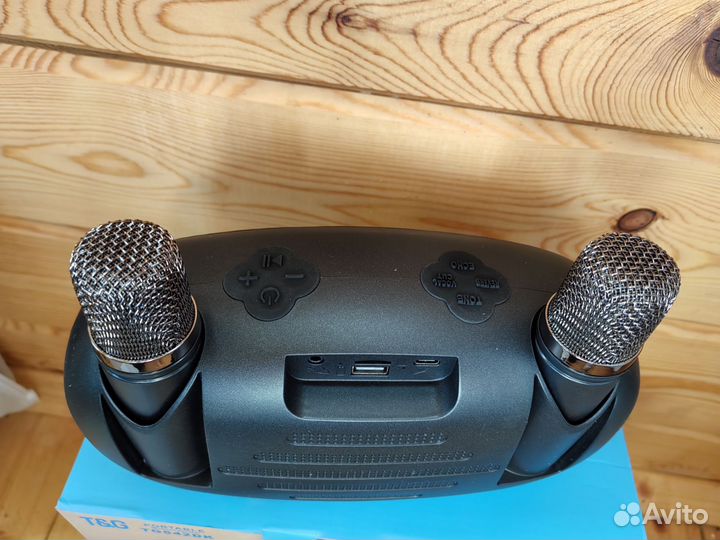 Bluetooth колонка караоке с 2 микрофонами