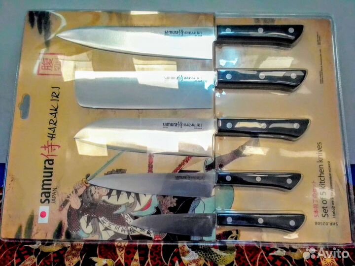 Набор из 5-ти кухонных ножей Samura Harakiri