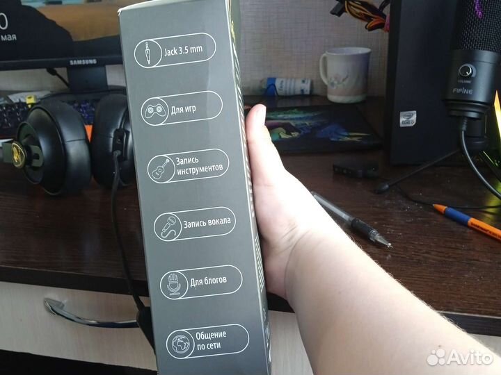 Микрофон Ritmix RDM-126 black-green