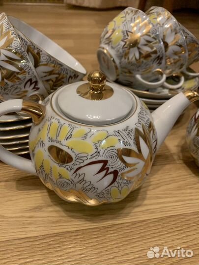 Сервиз лфз СССР золотые ромашки