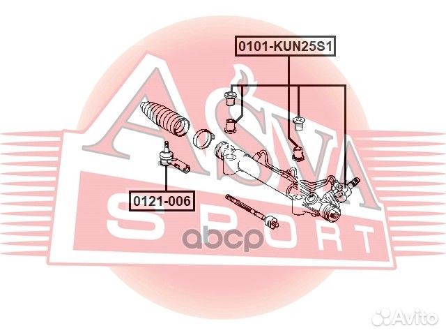Наконечник рулевой 0121-006 asva