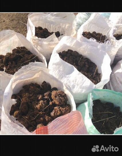 Конский навоз в мешках