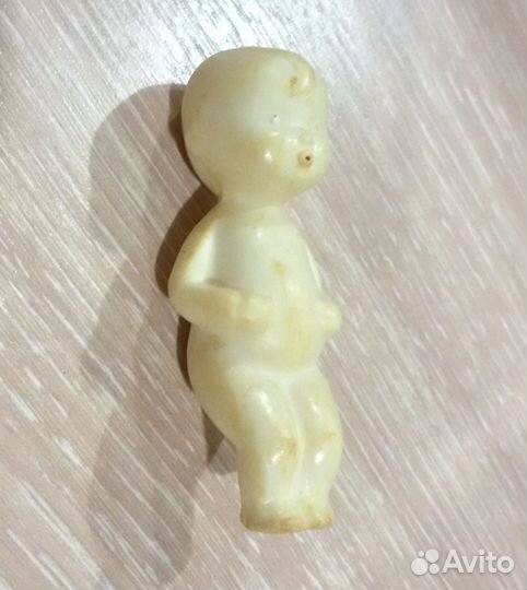 Пупс очень редкий колкий белый пластик 6 см СССР