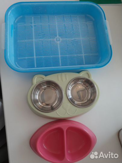 Лоток и миска для мелких животных