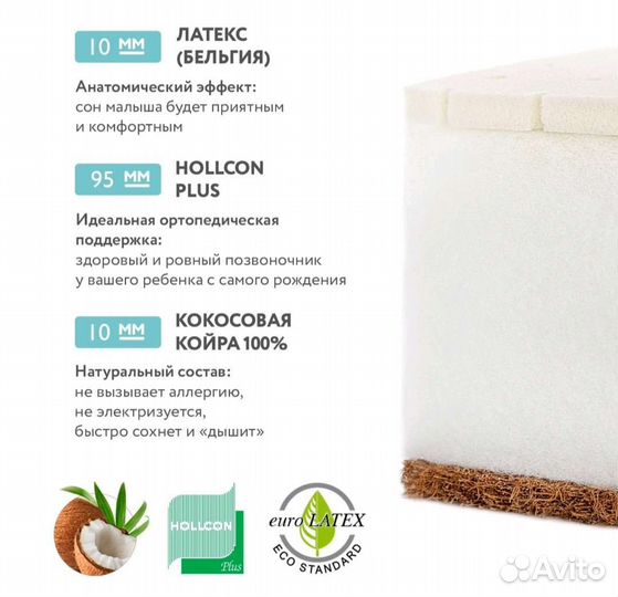 Матрас детский Plitex Eco Life 60х120 см