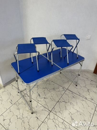 Стол складной туристический 120х60 и 4 стула