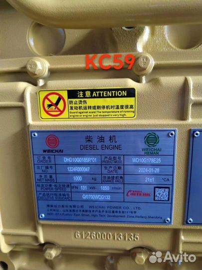 Двигатель в сборе Weichai WD10G178E25 / DHD10G0185
