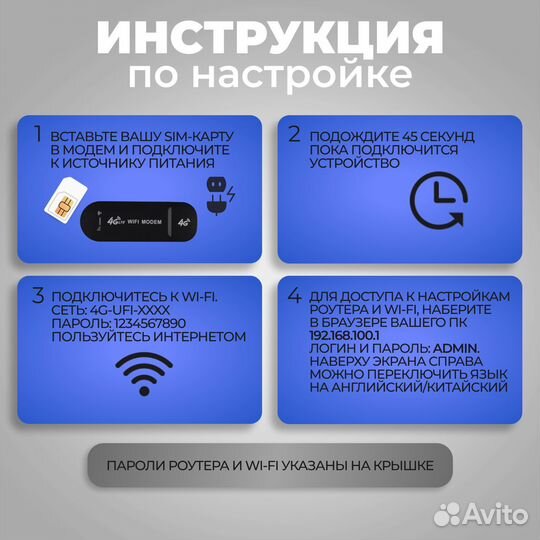 4G USB модем с SIM