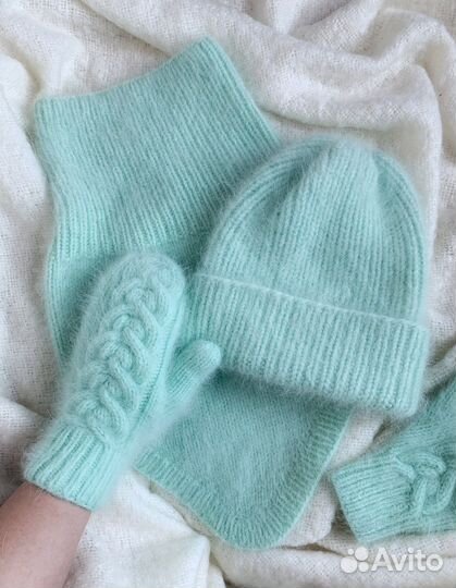 Шапка снуд и варежки