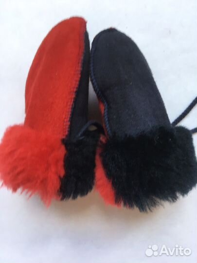 Варежки из овчины на 1 год