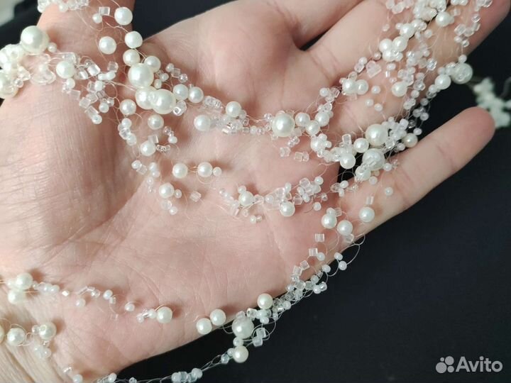 Свадебные украшения бусы и серьги