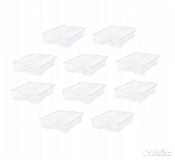 Контейнеры с крышкой икеа самла (новые), 55л 10 шт