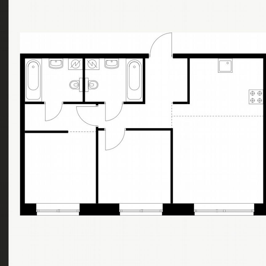 2-к. квартира, 57,3 м², 1/9 эт.