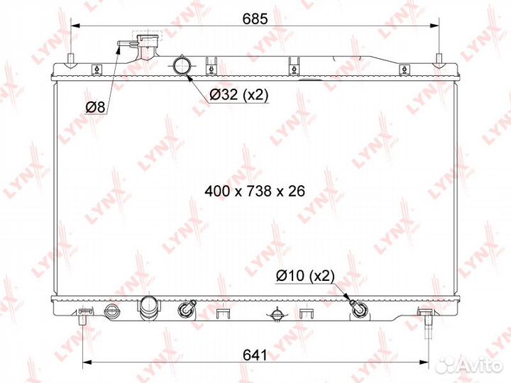 Радиатор lynxauto RB1605