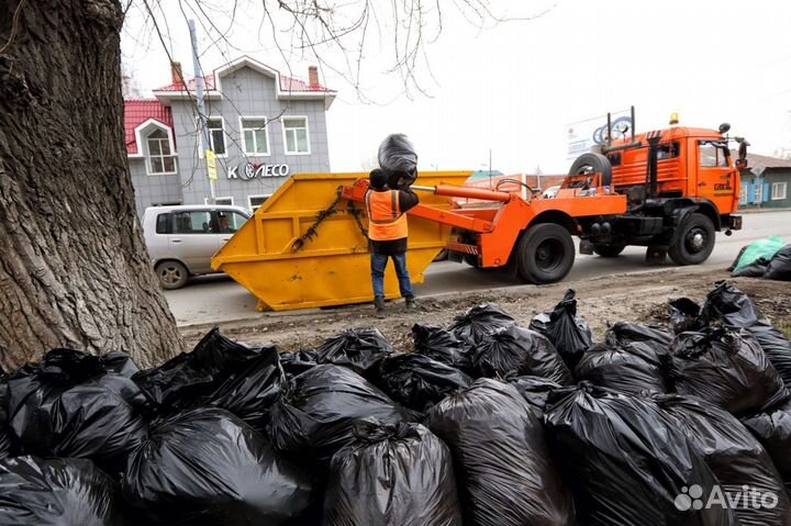 Вывоз мусора контейнером,самосвалом и газелью