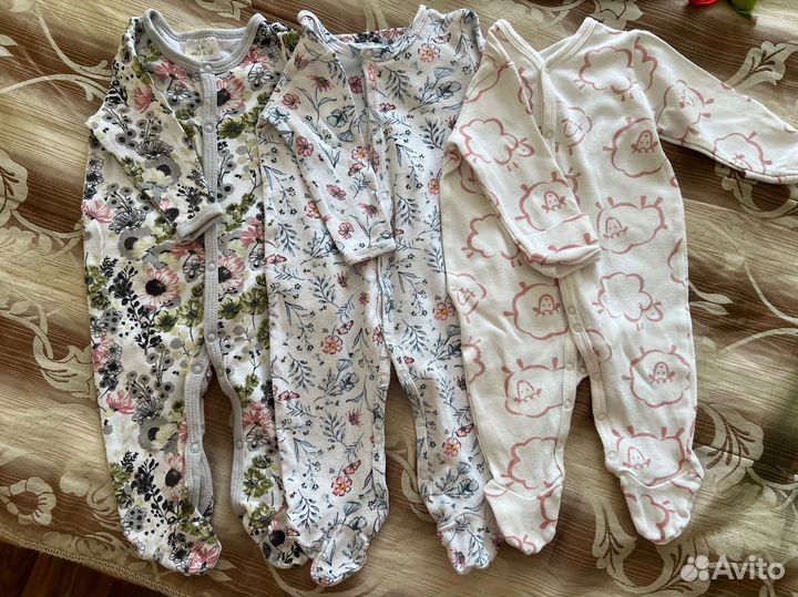 Слипы пакетом 62 размер для деовчки 0-3 месяца