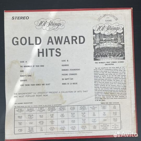 101 strings - gold award hits lp usa (Alshire)