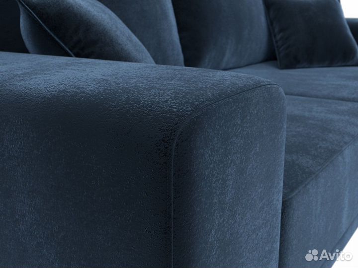Диван прямой Льюес, велюр, tower 13 синий. Москва