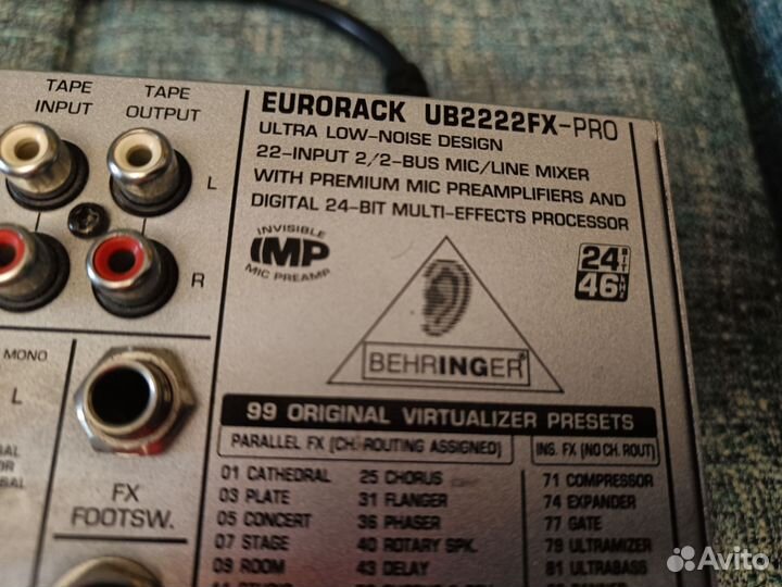 Микшерный пульт behringer eurorack UB2222FZ-PRO