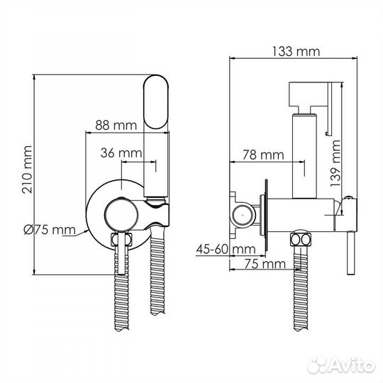 Смеситель wasserkraft A70838 для душа