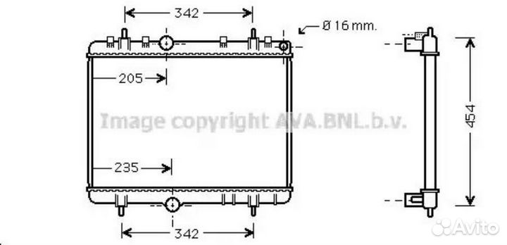 AVA PE2267 AVA PE2267 радиатор системы охлаждения\