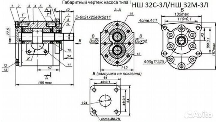 Насос нш 32 С — 3Л (левый)