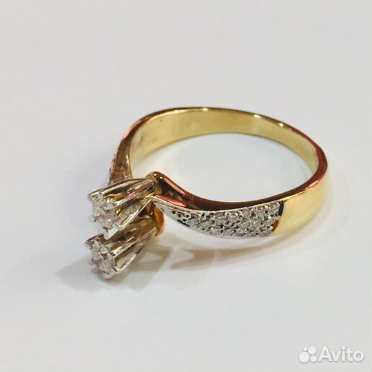 Золотое кольцо с бриллиантами