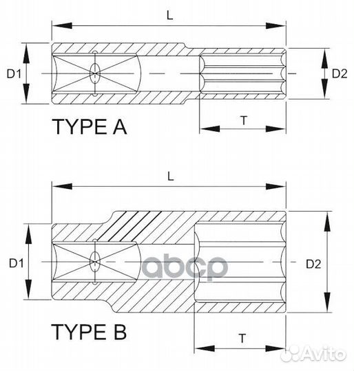 Головка торцевая глубокая 6гр. 1/2 24мм n4024l