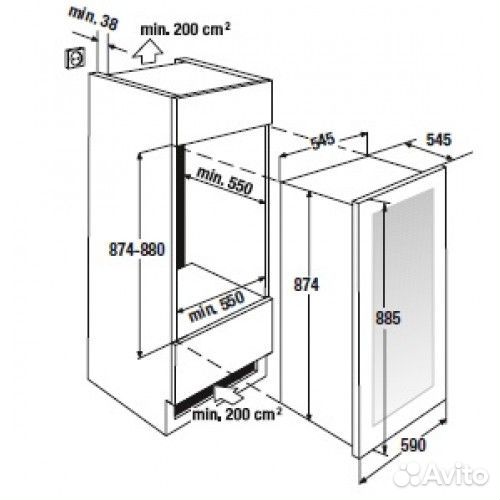 Встраиваемый винный шкаф Kuppersbusch FWK 2800.0 S4 Gold