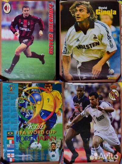 Плакаты футбольные игроки,раритетные
