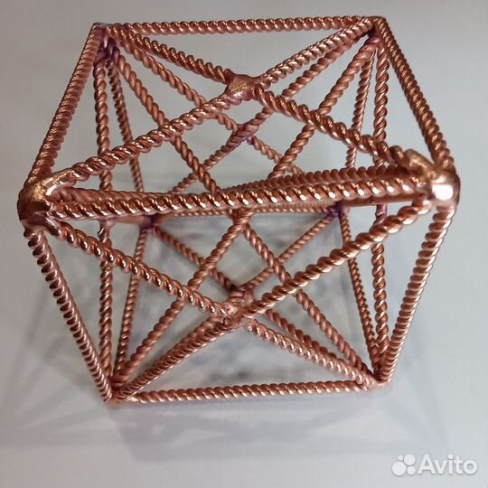 Куб Метатрона тензорный медный 74.6 мм
