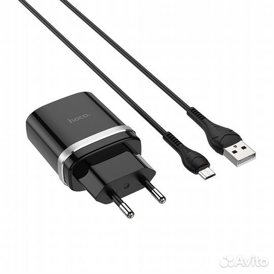 Адаптер Hoco C12Q с кабелем Micro-USB