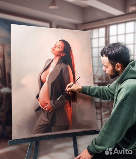 Портрет по фото на холсте. Картина маслом