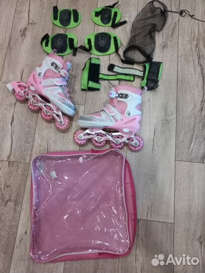 Коньки роликовые раздвижные размер 34-39