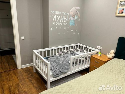 Кроватка берёза сингл для малыша высокий борт