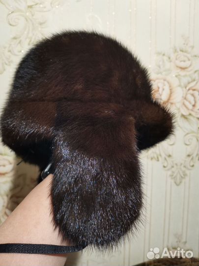 Шапка ушанка норковая женская