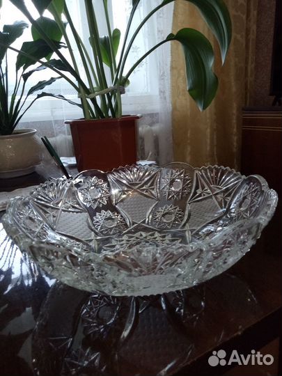 Ваза-фруктовница хрустальная СССР