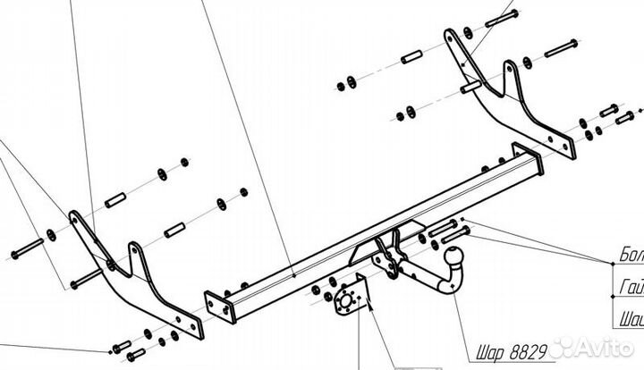 Фаркоп Bosal LADA Largus без электрики