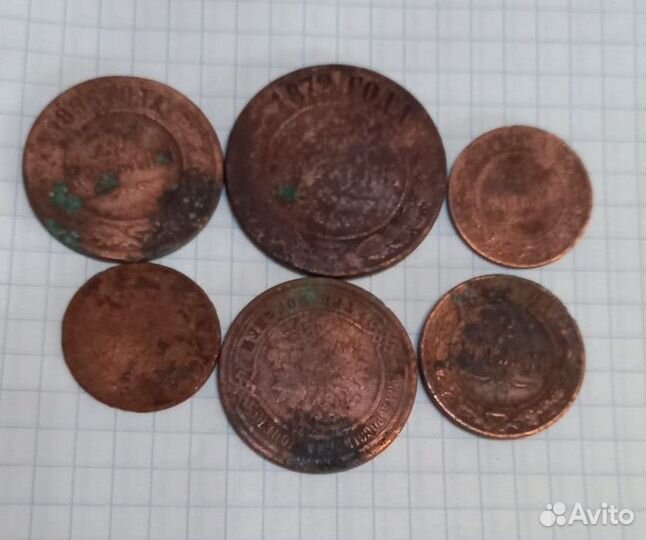 Монеты Российской Империи 1,2,3 копейки. Денга1731