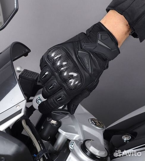 Мотоперчатки комбинированные кожа/текстиль