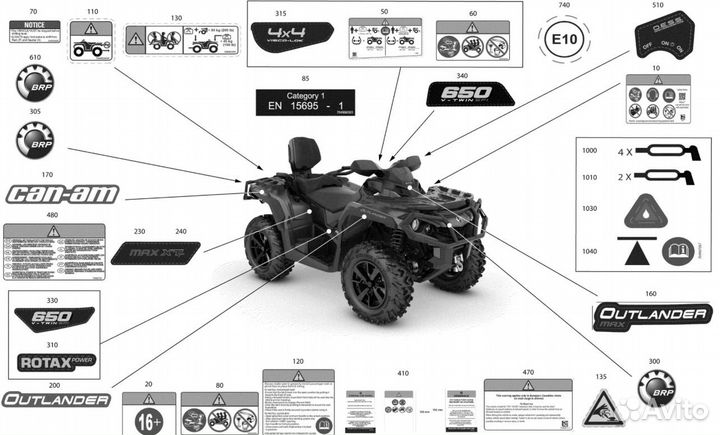 Запчасти на квадроцикл brp outlander