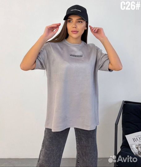 Замшевая футболка miu miu 50-56