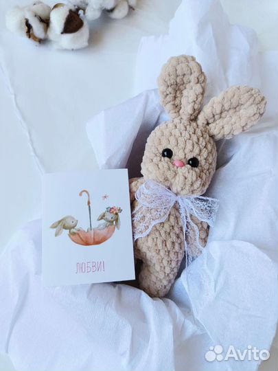 Подарок ручной работы, ладонный зайка/мишка/котик