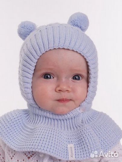 Шапка для новорожденного журавлик новая