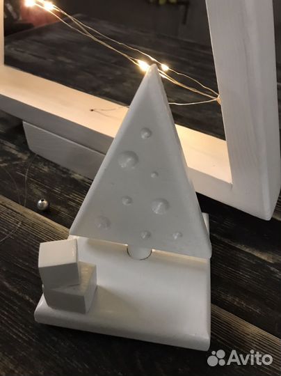 Подставка для телефона, визиток и ручек из дерева