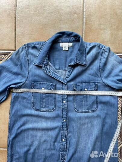 Джинсовое платье рубашка h&m