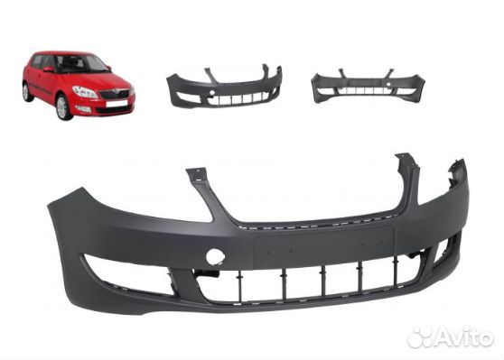 Бампер передн не грунт skoda: fabia (рестайлинг)