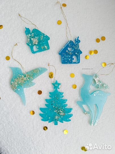 Ёлочные игрушки из эпоксидной смолы