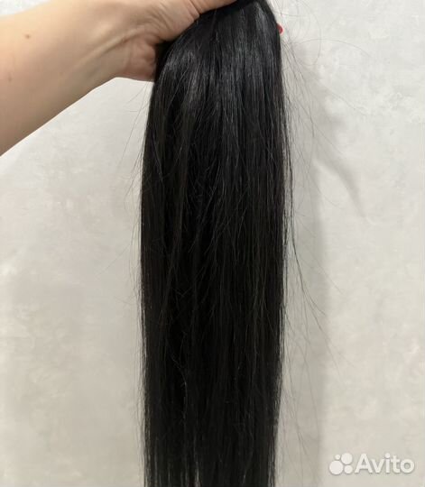 Волосы для наращивания 60 см черные