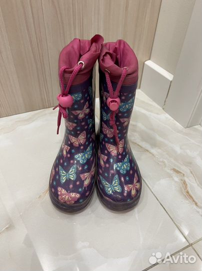 Детские утепленные резиновые сапоги 25 размер